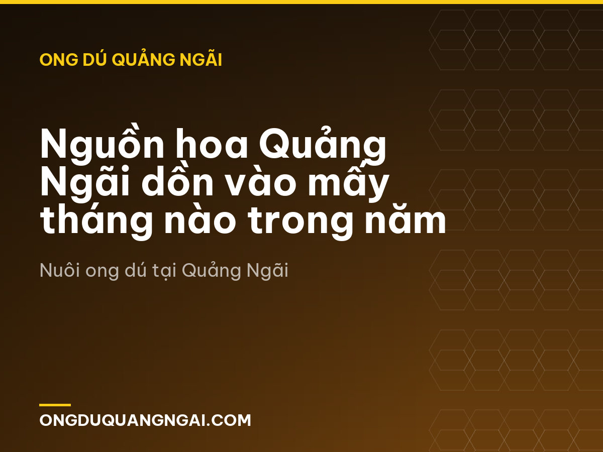 Nguồn hoa Quảng Ngãi dồn vào mấy tháng nào trong năm