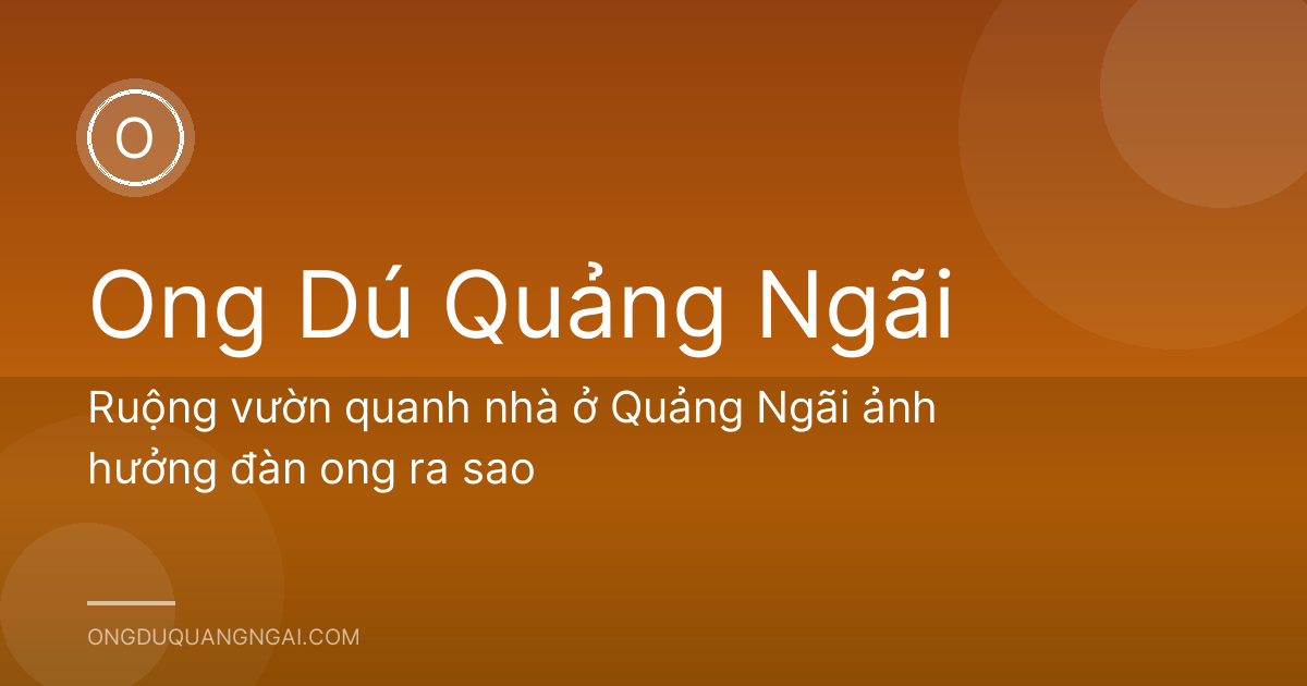 Ruộng vườn quanh nhà ở Quảng Ngãi ảnh hưởng đàn ong ra sao