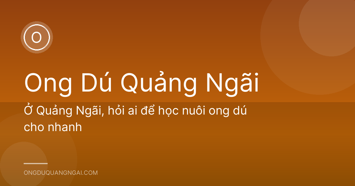 Ở Quảng Ngãi, hỏi ai để học nuôi ong dú cho nhanh